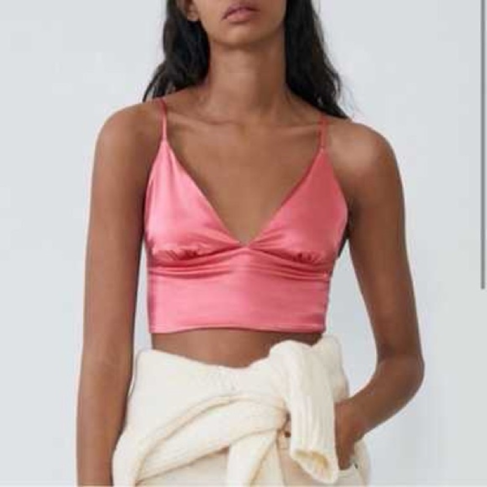 Zara bralette silky crop top size small